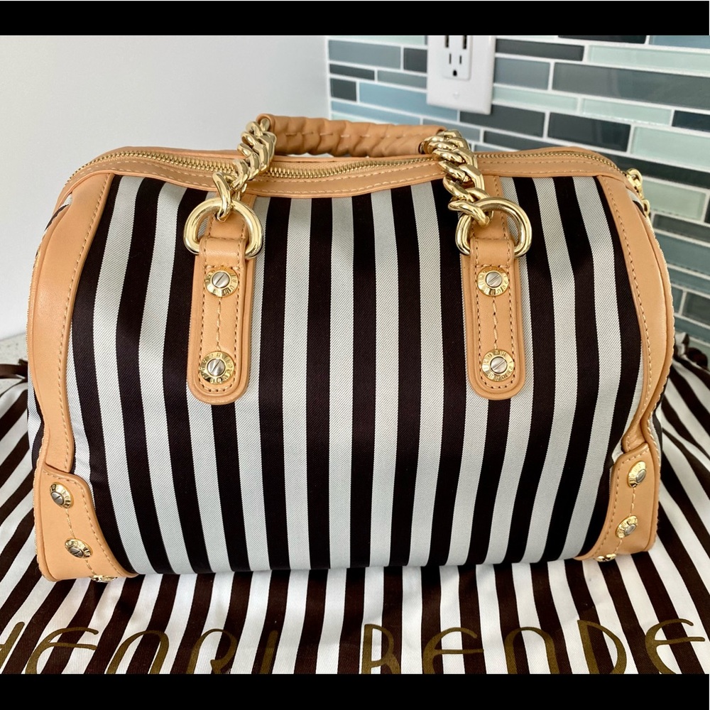 Henri Bendel Signature Stripe Barrel Bag
